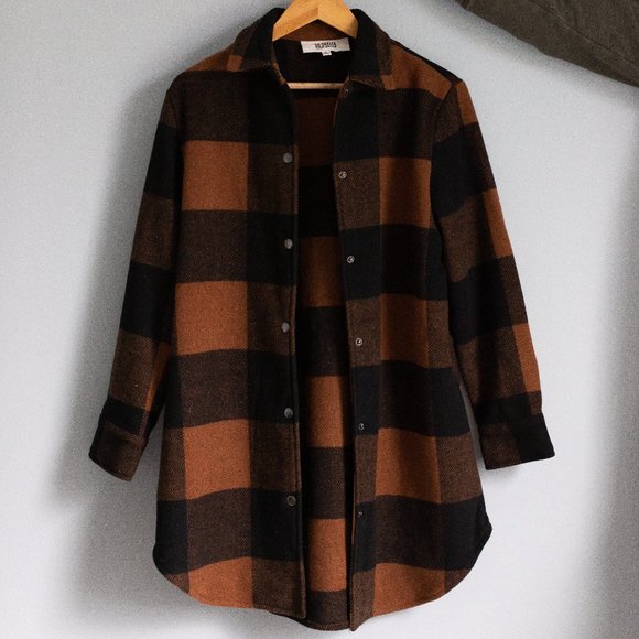 BB Dakota by Steve Madden Jackets & Blazers - BB Dakota by Steve Madden Oversize Buffalo Check Shirt Jack